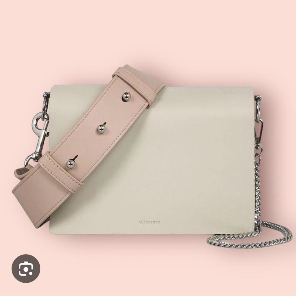 All Saints Cream Zep Box Crossbody Bag